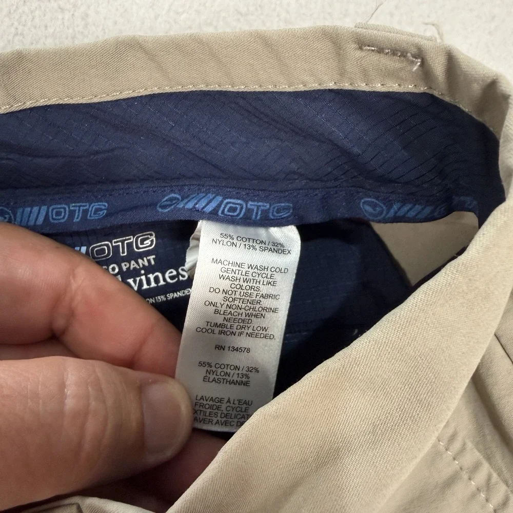 Vineyard Vines Men's On-The-Go Performance Pants OTG Beige Size 36x30